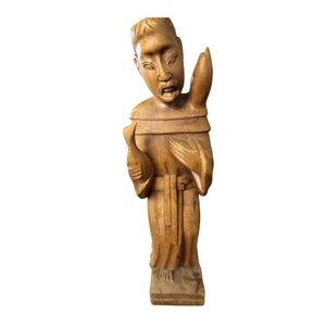 Fair Trade  Ten Thousand Villages -Carved Wooden St. Francis Statue –Indonesia